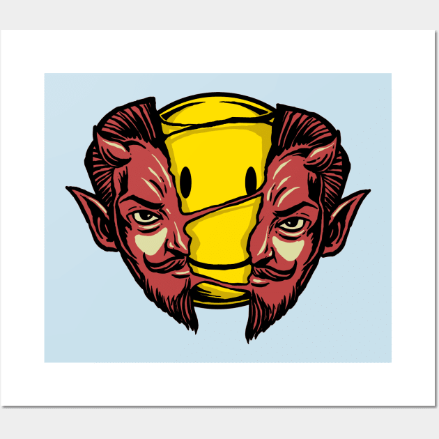 deep smile logo devil Wall Art by Mako Design 